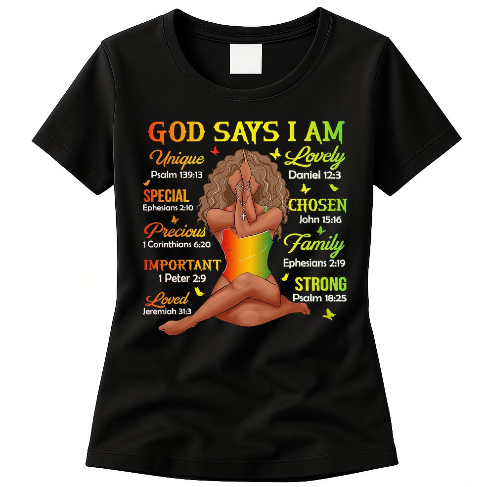 Black Juneteenth God Says I Am African History Womens T-Shirt