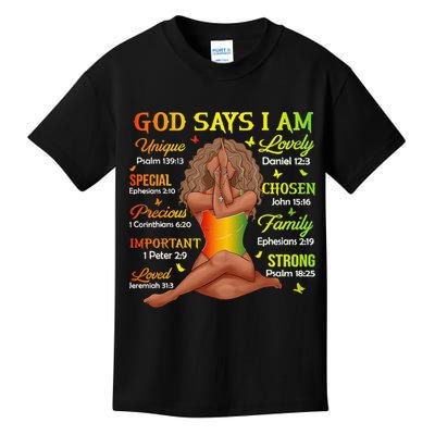 Black Juneteenth God Says I Am African History Kids T-Shirt