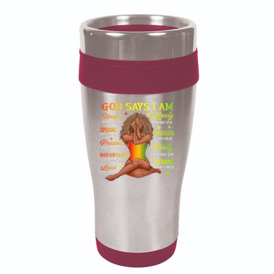 Black Juneteenth God Says I Am African History 16oz Travel Tumbler