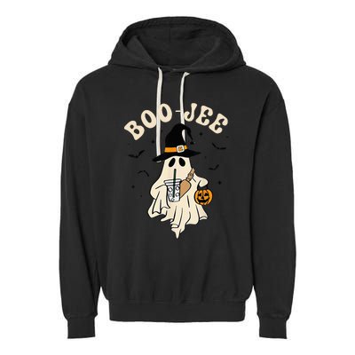 Boo Jee Ghost Halloween Boo Jee Ghost Spooky Season Garment-Dyed Fleece Hoodie