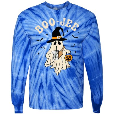 Boo Jee Ghost Halloween Boo Jee Ghost Spooky Season Tie-Dye Long Sleeve Shirt