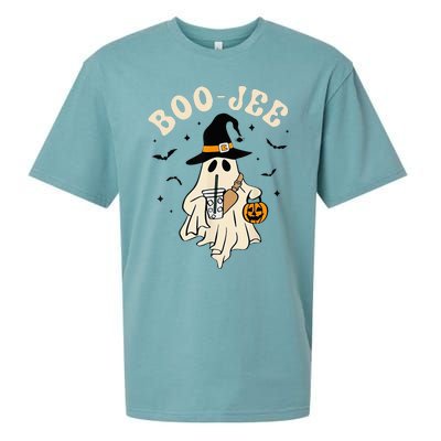 Boo Jee Ghost Halloween Boo Jee Ghost Spooky Season Sueded Cloud Jersey T-Shirt