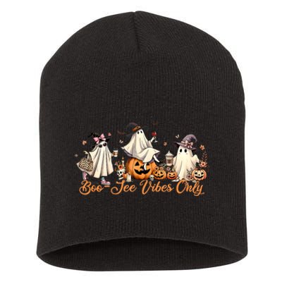 Boo Jee Ghost Ice Coffee Coquette Bow Halloween Women Girl Short Acrylic Beanie