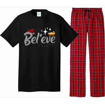 Believe Jesus Gift For Christmas Pajama Set