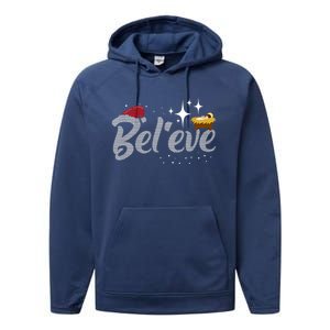 Believe Jesus Gift For Christmas Performance Fleece Hoodie