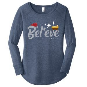 Believe Jesus Gift For Christmas Women's Perfect Tri Tunic Long Sleeve Shirt