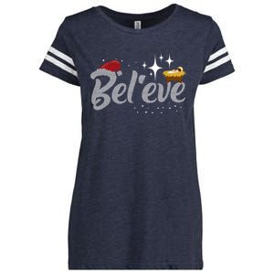 Believe Jesus Gift For Christmas Enza Ladies Jersey Football T-Shirt