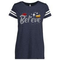 Believe Jesus Gift For Christmas Enza Ladies Jersey Football T-Shirt