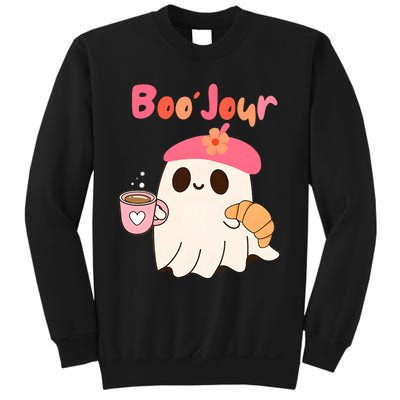 Boo Jour Ghost French Teacher Vintage Teacherlife Groovy Sweatshirt