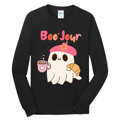 Boo Jour Ghost French Teacher Vintage Teacherlife Groovy Tall Long Sleeve T-Shirt