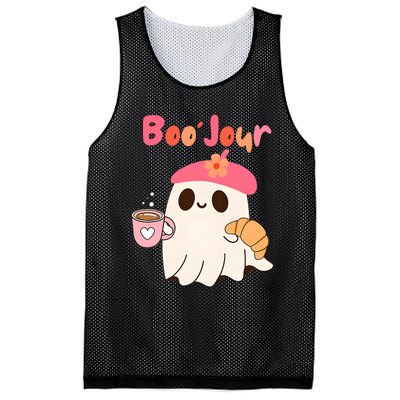 Boo Jour Ghost French Teacher Vintage Teacherlife Groovy Mesh Reversible Basketball Jersey Tank