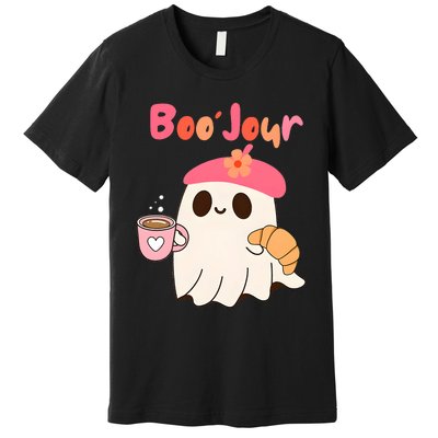 Boo Jour Ghost French Teacher Vintage Teacherlife Groovy Premium T-Shirt