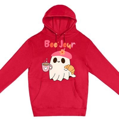 Boo Jour Ghost French Teacher Vintage Teacherlife Groovy Premium Pullover Hoodie