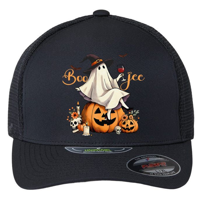 Boo Jee Ghost Ice Coffee Coquette Bow Halloween Women Girl Gift Flexfit Unipanel Trucker Cap