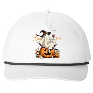 Boo Jee Ghost Ice Coffee Coquette Bow Halloween Women Girl Gift Snapback Five-Panel Rope Hat