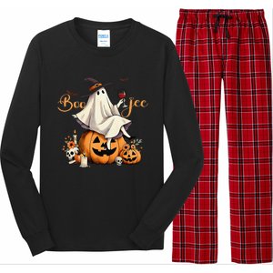 Boo Jee Ghost Ice Coffee Coquette Bow Halloween Women Girl Gift Long Sleeve Pajama Set