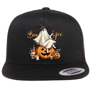 Boo Jee Ghost Ice Coffee Coquette Bow Halloween Women Girl Gift Flat Bill Trucker Hat