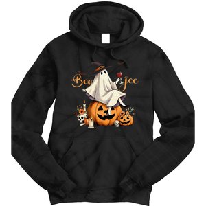 Boo Jee Ghost Ice Coffee Coquette Bow Halloween Women Girl Gift Tie Dye Hoodie