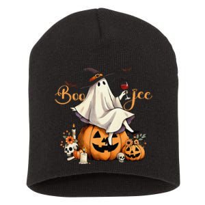 Boo Jee Ghost Ice Coffee Coquette Bow Halloween Women Girl Gift Short Acrylic Beanie