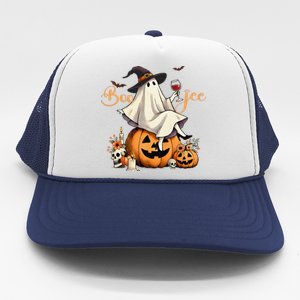 Boo Jee Ghost Ice Coffee Coquette Bow Halloween Women Girl Gift Trucker Hat