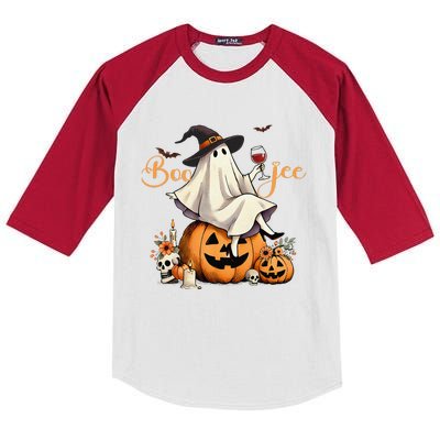 Boo Jee Ghost Ice Coffee Coquette Bow Halloween Women Girl Gift Kids Colorblock Raglan Jersey