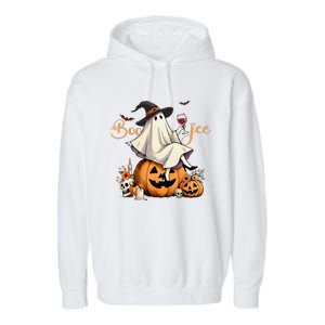 Boo Jee Ghost Ice Coffee Coquette Bow Halloween Women Girl Gift Garment-Dyed Fleece Hoodie