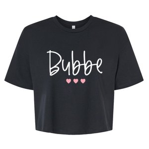 Bubbe Jewish Grandmother Grandma Hearts Minimalistic Cute Gift Bella+Canvas Jersey Crop Tee