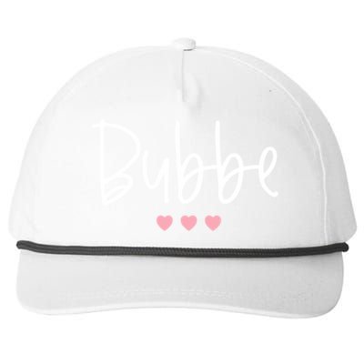 Bubbe Jewish Grandmother Grandma Hearts Minimalistic Cute Gift Snapback Five-Panel Rope Hat