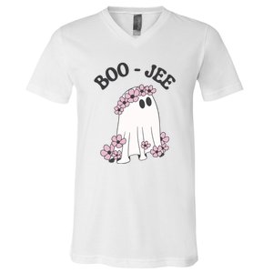 Boo Jee Ghost Stanley Funny Halloween V-Neck T-Shirt