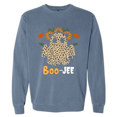 Boo Jee Ghost Nostalgic Halloween Cute BooJee Costume Funny Garment-Dyed Sweatshirt