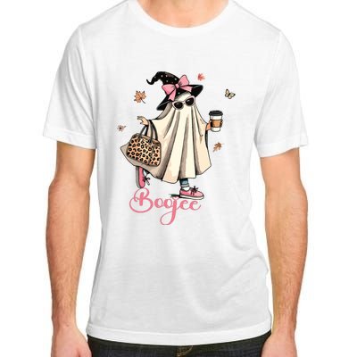 Boo Jee Ghost Drinking Coffee Coquette Bow Halloween Women Adult ChromaSoft Performance T-Shirt