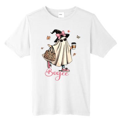 Boo Jee Ghost Drinking Coffee Coquette Bow Halloween Women Tall Fusion ChromaSoft Performance T-Shirt