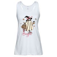 Boo Jee Ghost Drinking Coffee Coquette Bow Halloween Women Ladies Essential Flowy Tank