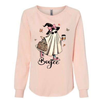 Boo Jee Ghost Ice Coffee Coquette Bow Halloween Women Girl Womens California Wash Sweatshirt