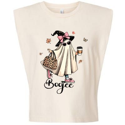 Boo Jee Ghost Ice Coffee Coquette Bow Halloween Women Girl Garment-Dyed Women's Muscle Tee