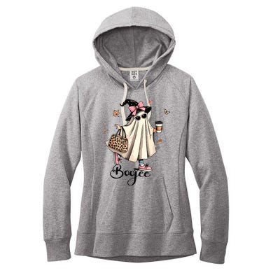 Boo Jee Ghost Ice Coffee Coquette Bow Halloween Women Girl Women's Fleece Hoodie