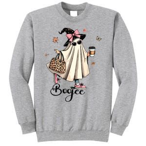 Boo Jee Ghost Ice Coffee Coquette Bow Halloween Women Girl Tall Sweatshirt