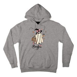 Boo Jee Ghost Ice Coffee Coquette Bow Halloween Women Girl Tall Hoodie