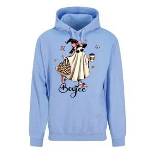 Boo Jee Ghost Ice Coffee Coquette Bow Halloween Women Girl Unisex Surf Hoodie