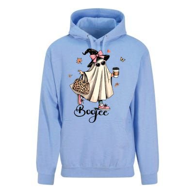 Boo Jee Ghost Ice Coffee Coquette Bow Halloween Women Girl Unisex Surf Hoodie