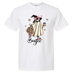 Boo Jee Ghost Ice Coffee Coquette Bow Halloween Women Girl Garment-Dyed Heavyweight T-Shirt