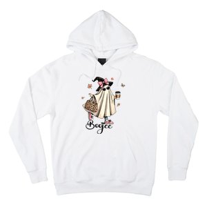 Boo Jee Ghost Ice Coffee Coquette Bow Halloween Women Girl Hoodie