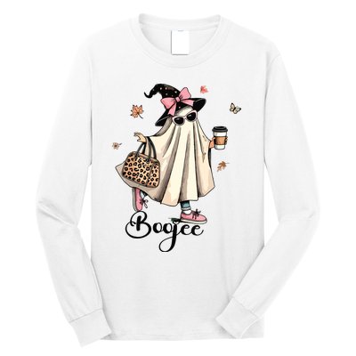 Boo Jee Ghost Ice Coffee Coquette Bow Halloween Women Girl Long Sleeve Shirt