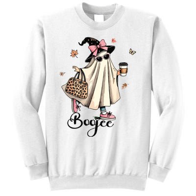 Boo Jee Ghost Ice Coffee Coquette Bow Halloween Women Girl Sweatshirt