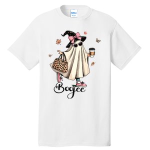 Boo Jee Ghost Ice Coffee Coquette Bow Halloween Women Girl Tall T-Shirt