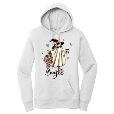 Boo Jee Ghost Ice Coffee Coquette Bow Halloween Women Girl Women's Pullover Hoodie