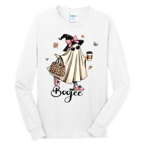 Boo Jee Ghost Ice Coffee Coquette Bow Halloween Women Girl Tall Long Sleeve T-Shirt