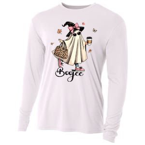 Boo Jee Ghost Ice Coffee Coquette Bow Halloween Women Girl Cooling Performance Long Sleeve Crew