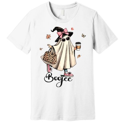 Boo Jee Ghost Ice Coffee Coquette Bow Halloween Women Girl Premium T-Shirt