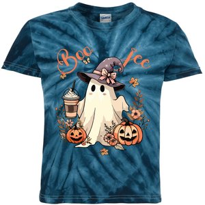 Boo Jee Ghost Drinking Coffee Coquette Bow Halloween Women Kids Tie-Dye T-Shirt